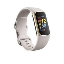 Fitbit Charge 5 고급 피트 내장 GPS 스트레스 관리 도구 수면 추적 24시간 심박수 등 플래티넘 미네랄 블루 원 사이즈 S & L 밴드 포함 스틸, Lunar White/Soft Gold, Lunar White/Soft Gold