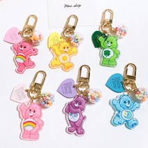 NEW 아크릴 케어베어 키링 케어베어체인키링 [미완성잡화점] 예쁜 키링, 2-6. 보라 애교곰