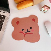 마우스 장패드 W & G Kawaii 귀여운 곰 마우스 패드 귀여운 Ins 소녀 심장 학생 컴퓨터 작은 마우스 비 슬립 패드 데스크탑 키보드 패드, 거짓말하는 곰