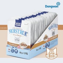 동원F B 모이스트루 고양이간식 참치와 닭고기 캣 80g 12봉