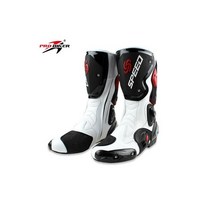 Riding Trider 100% 뉴 모토 사이클 부츠 크로스 가죽 롱 하이 슈즈 화이트 블랙 GP 더티 바이크 사이즈 10-45 B1004, 8.5, medium white