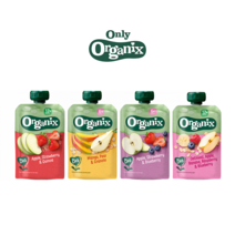 영국 1등 프리미엄 오가닉스 유기농 과일퓨레 아기간식 이유식 아기퓨레, 오트밀+사과+바나나+라즈베리+블루베리 (12개)