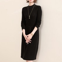유에스 여성원피스 중년원피스 2020신상울스웨터여중기장니트스커트슬림라운드