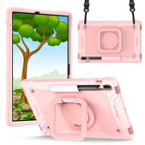 스냅케이스 갤럭시탭 S8플러스 S7플러스 FE 스퀘어 스트랩 아머 케이스, 인디핑크