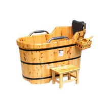 편백찜질방 가정용 사우나 원적외선 이동식 홈스파, 노송나무 욕조 통 팔걸이 패키지1.4미터 2개