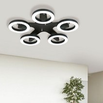 오너클랜 인테리어 실내조명 LED 100W 거실 침실 직부등 방[WB7B016], 검정/주광색