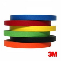 3M 칼라 종이 마스킹테이프 12mm 실리콘작업 벽보붙이기 제본 표철, 3M 흑색