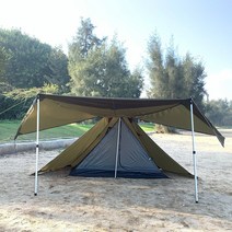 4인용 리빙 몽골텐트 경량TP텐트 카키 텐트 사각텐트 티피텐트 탄 그늘막 쉘터, 수출대금내장+외장세트+2개2.35m 현관봉