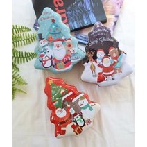 크리스마스 트리 일러스트 대형 틴케이스 사무실 책상꾸미기 인테리어소품 독서실 데스크 자취방 인포, A 레드