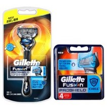질레트 퓨전 프로쉴드 칠 면도기 + 면도날 4p, 1세트