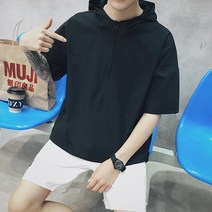 남자반팔후드티 여름 반팔 후드티셔츠
