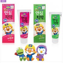 뽀로로 안심치약 어린이치약 무불소 천연사과향 천연딸기향 무방부제, 1.뽀로로안심치약(천연딸기향1개)