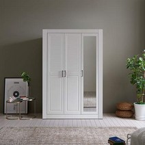 웰튼 갤러리1200 키큰장 행거형 이불옷장 장롱셋트, 하프-이불장+거울반장, 화이트