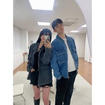 흑청자켓 지퍼 커플 블랙 진청 데님 루즈핏 오버핏 남자 여자 숏 청자켓