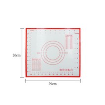 실리콘 베이킹 매트 패드 베이킹 시트 피자 반죽 메이커 과자 백금 유리 섬유 붙지 않는 롤링 반죽 매트 요리 가제트, Red-26x29cm