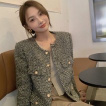 고퀄 수입 트위드 울 자켓 런던플랏 그레이 금장 서하얀 강민경 명품 보세 ootd 일상룩 노카라 빅 사이즈 포켓 봄 가을 결혼식 코디