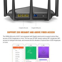 휴대용 공유기Tenda-AC11 AC1200 무선 와이파이 라우터 2.4G/5G 고성능, 04 add AU plug