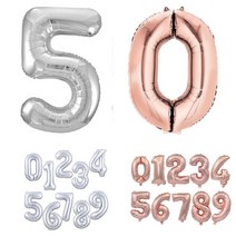 파티셔스 숫자풍선(소형) 다이소숫자풍선 실버 로즈골드 500일 세돌 두돌생일상, 7