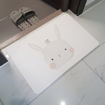 마코 규조토발매트 + 미끄럼방지 패드 + 사포 세트, 토끼