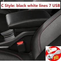 수입차부품 미니 쿠퍼 R50 F55 컨트리맨 팔걸이 박스 자동차 액세서리 스타일링, 11 C Black white line