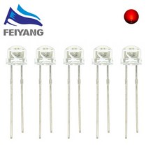 해외 5mm 밀짚 모자 LED 발광 다이오드 마이크로 표시기 따뜻한 화이트 레드 그린 블루 옐로우 오렌지 UV, 100PCS UV, One Size