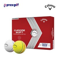정품 크롬소프트 TRIPLE TRACK 22 3피스 골프공 (화이트/옐로우), 색상 : 옐로우, 색상:[색상] 화이트