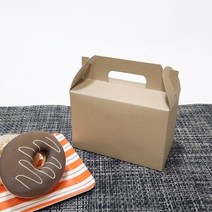 천사돌 브라운 선물상자 ( 대 중 소 ) 손잡이상자 쿠키포장상자 마카롱상자 선물포장 답례품 케이크상자 떡상자 베이커리포장, 1장, 03. 손잡이 (크라프트) 1호