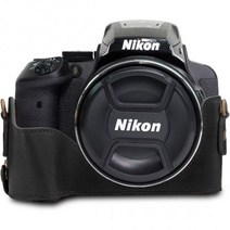 MegaGear Nikon Coolpix P900S Pu 가죽 카메라 케이스 블랙(MG954), 검은색