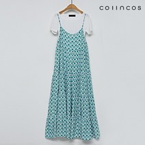 [코인코즈] 다이아 배색 플레어 뷔스티에 롱 원피스 (IY3SO3130)