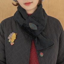 [디얼마미] 나뭇잎 털머플러 미시 중년 여성 50대 엄마목도리