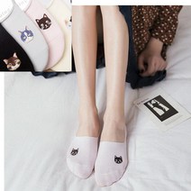 여성 5컬러 깔끔한 코튼 고양이 덧신