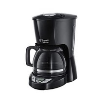 Besuche den Russell Hobbs-Store 커피머신 가정용 Hobbs Textures+ 디지털 커피 머신 프로그래밍 가능한 타이머 최대 10컵 1.25l 유리, 하나의
