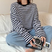 핫핑 톡톡단가라 스트라이프긴팔티셔츠