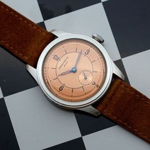 Pierre Paulin 연어 다이얼 시계 50m 스킨 다이버 빈티지 스몰 세컨즈 기계식 핸드 38mm Relogio Masculino