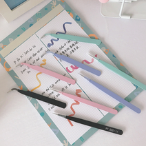 [1+1할인다꾸필수템]핀셋 스티커 폴꾸 정밀핀셋 집게 커브형 일자형 4color, 하나만구매할게요(할인X), 다꾸핀셋(커브형_민트)