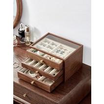 3단 4단 나무 보관함 귀걸이 반지 예물 투명 목걸이 보석함 폐물함 서랍, 04.5단  보석함