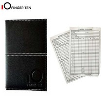 골프스코어카드 골프타수계산기 야다지북 스코어카드 2021 디럭스 골프 스코어 카드 홀더 야드 책 커버 pu 가죽 2 pcs 무료 스코어 시트 드롭 배송, 검은색