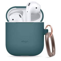 elago AirPods 대응 케이스 카라비나 첨부 실리콘제 커버 내충격 방지 낙하 방지 보호 액세서리 [ Apple AirPods1AirPods2 에어 포즈 대응 ] HANG CASE
