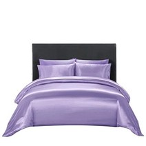 Bedify Bedding 3피스 실크 이불 커버 세트 (이불 1개 + 베개 2개) 럭셔리 100% 슈퍼 소프트 침구 컬렉션 - (킹/캘리포니아 킹 아쿠아 블루)