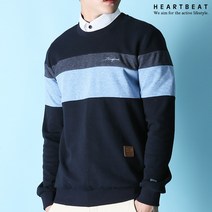 하트비트 티베온 맨투맨 베이직핏 배색 라운드 긴팔 티셔츠 커플룩 단체복 남자 여자 남여공용 커플티 빅사이즈 단체티