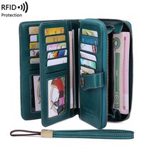 머니클립 High Quality Women Wallet RFID Antitheft Leather Wallets For Woman Long Zipper Large Ladies Clu