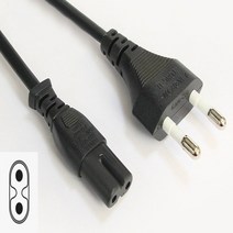 국산 8자코드 220V 2m 케이블 파워연장 AC전기선 컴퓨터노트북 PC모니터 아답터 어댑터전원선 오디오게임기