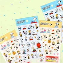 [희망노트] 피너츠 스누피 PET 스티커, 옐로우, 1개