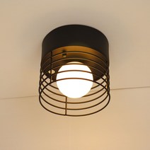 [빛나라닷컴] 원통망 현관등 조명, 직부등 + ST64 LED 에디슨전구 4W (전구색) 포함