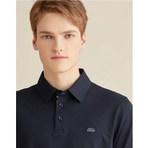 22SS [Liquid Cotton] 네이비 로고자수 면혼방 데오드란트 반팔카라티셔츠 DMTS2B302N2