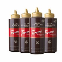 Torani Puremade Dark Chocolate Sauce 16.5oz 토라니 퓨어메이드 다크 초콜릿 소스 468g 4팩 1세트, 수량
