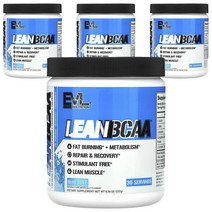 EVLUTIONNUTRITION 린 BCAA 블루 라즈 맛, 237g, 4개