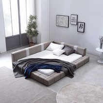 하포스 베니스 저상형 낮은 침대프레임 매트리스 세트 슈퍼싱글/퀸, 베니스(머드)