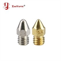 ZANYAPTR 1pcs Zortrax M200 노즐 0.3 / 0.4 0.5/0.6mm 황동/스테인레스 스틸 보어 3.5mm 나사산 M6 프린, 03 Brass 0.4