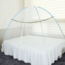 (비단꽃길) 원터치 침대 텐트 모기장 슈퍼싱글 더블퀸 1인용 2인용 야외 캠핑 대형 모기장